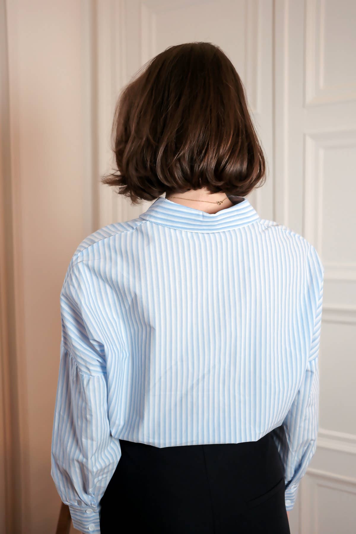 Oversized striped shirt in blue