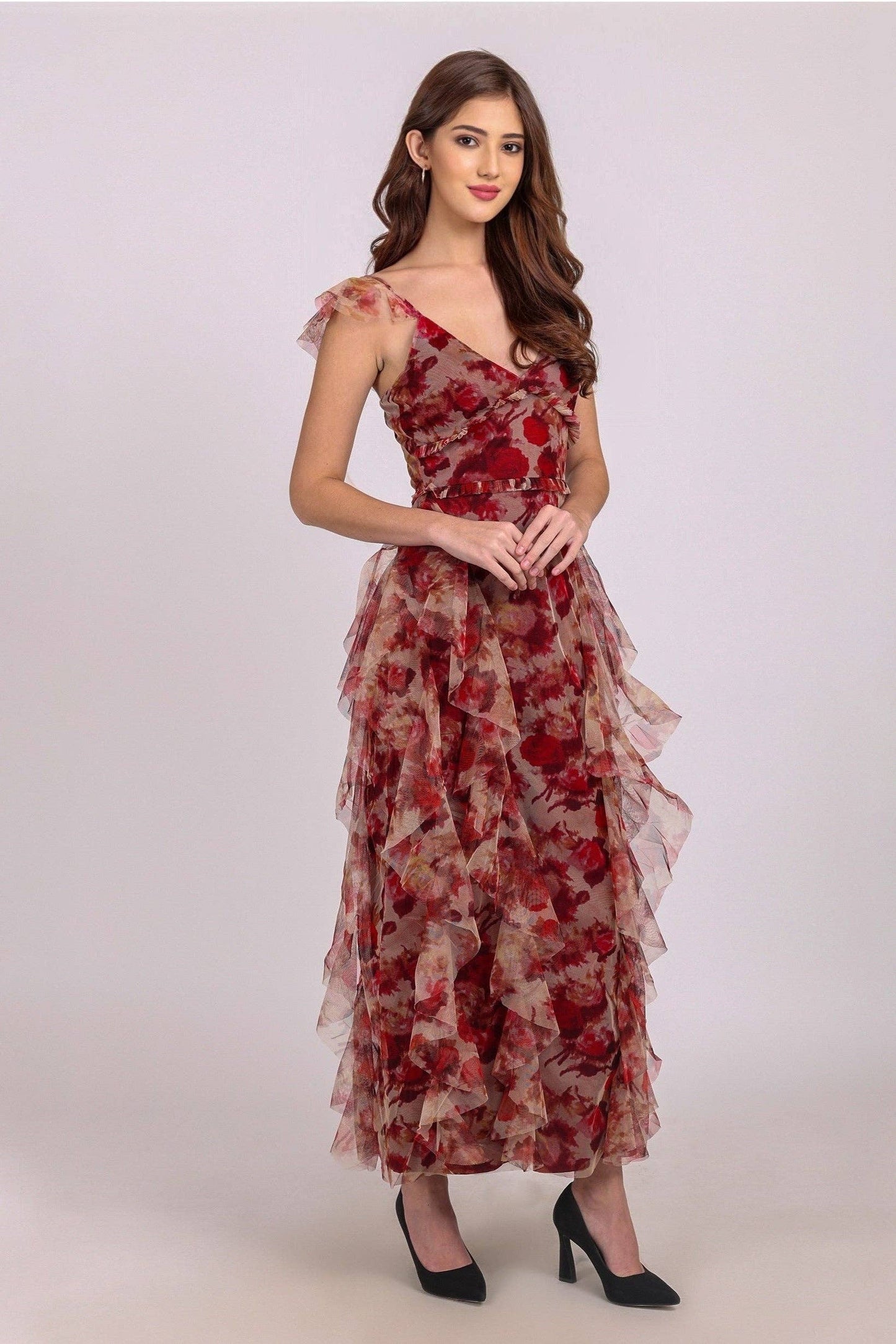 Malin Maxi Dress in Rose Floral