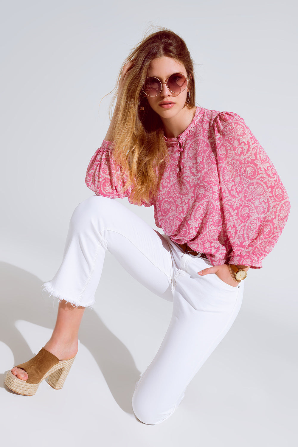 Pink Chiffon Blouse