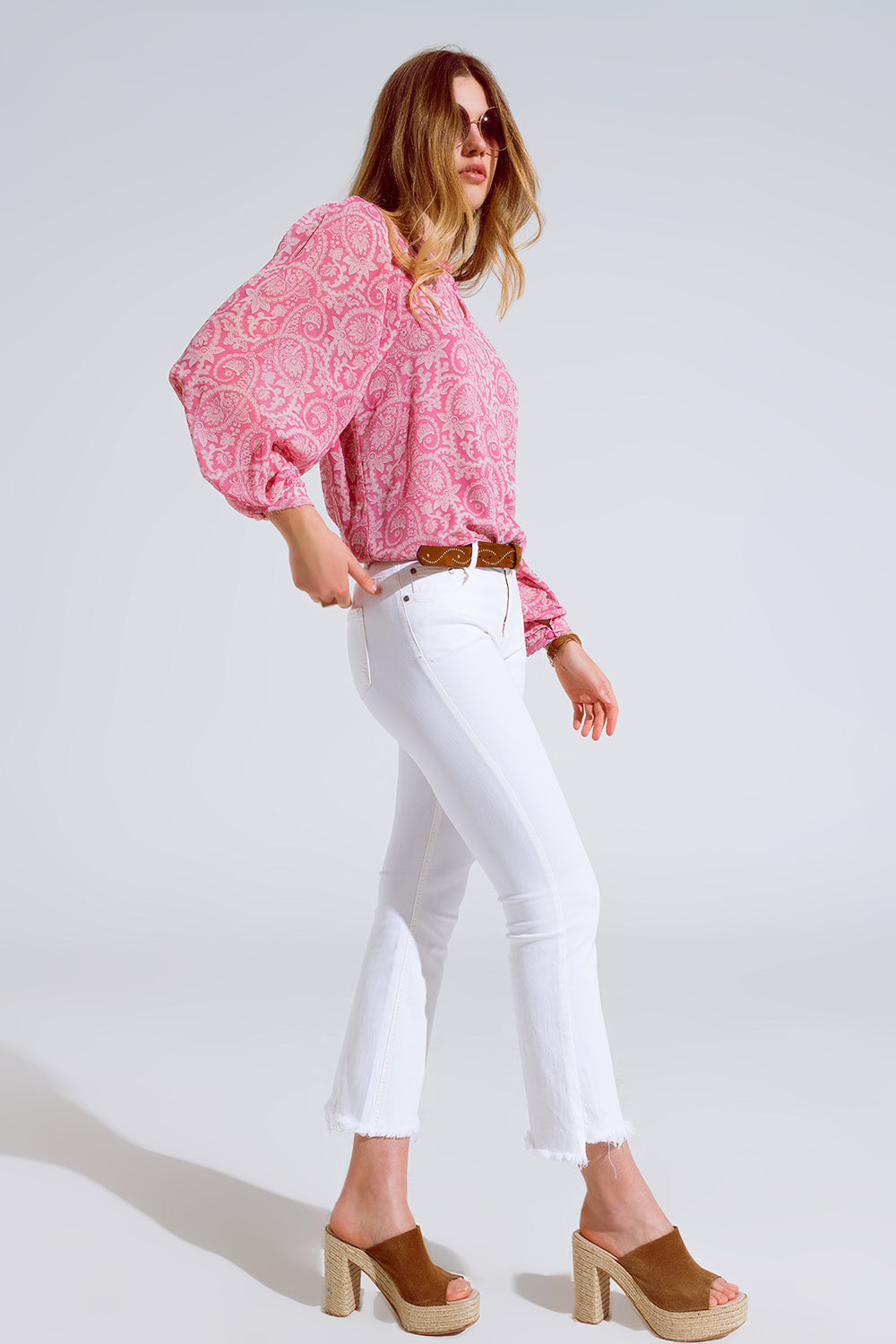Pink Chiffon Blouse