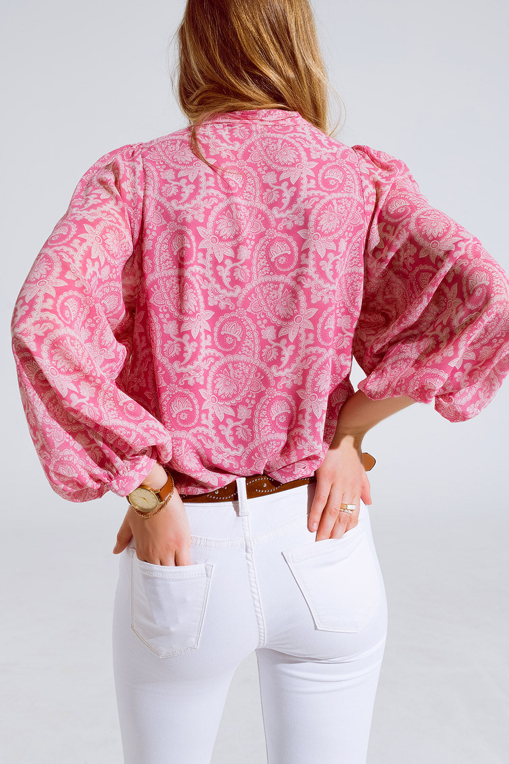 Pink Chiffon Blouse
