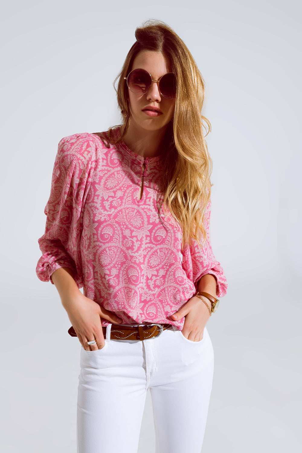 Pink Chiffon Blouse