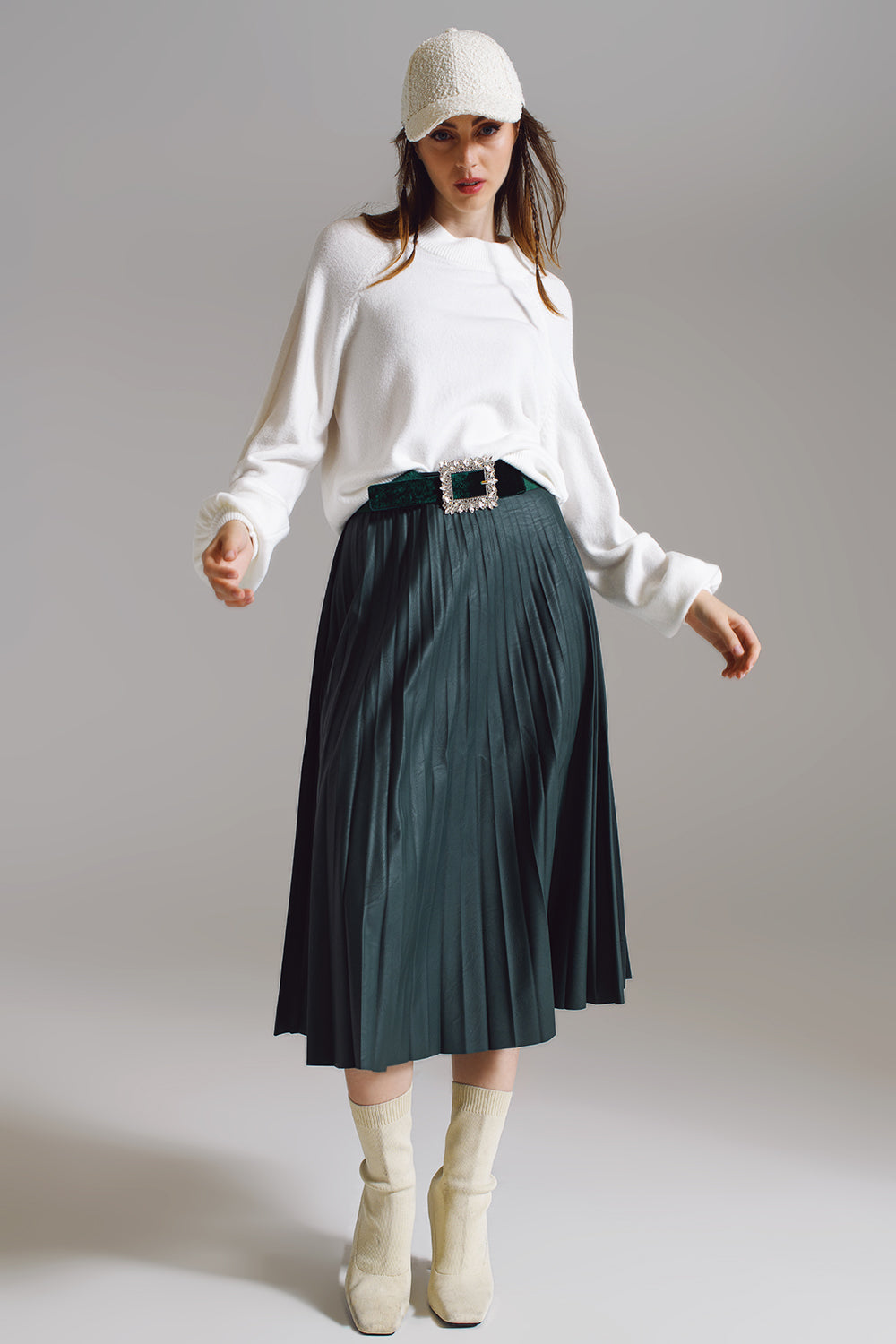 White Balloon sleeve Jumper