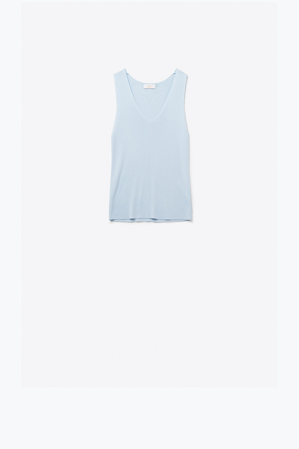 Blue Sleeveless Knit vest with V-Neck