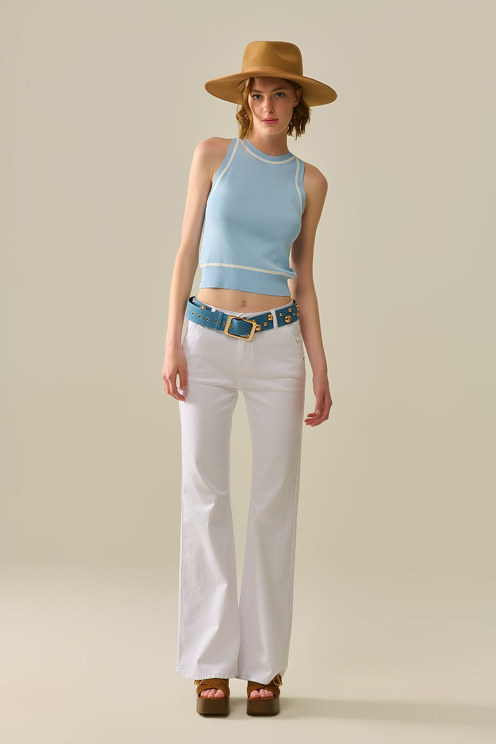 Sleeveless Sweater In Blue