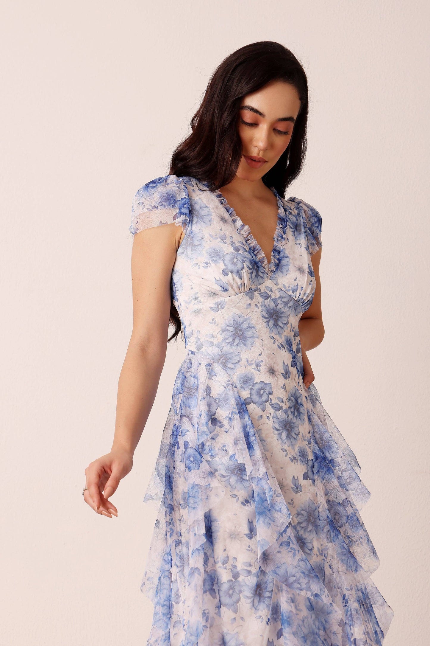 Melody Maxi Dress in Blue Floral