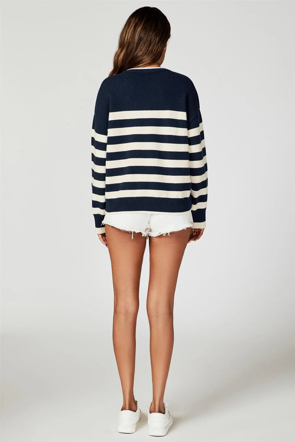 Stripe Jumper with Heart Embroidery