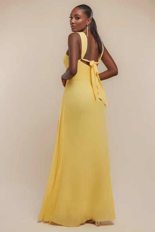 Halterneck Maxi Dress in Lemon