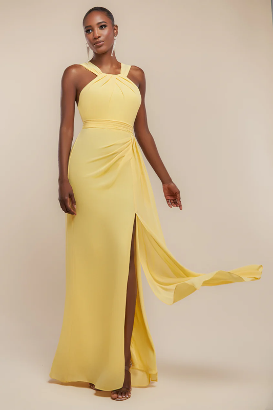 Halterneck Maxi Dress in Lemon