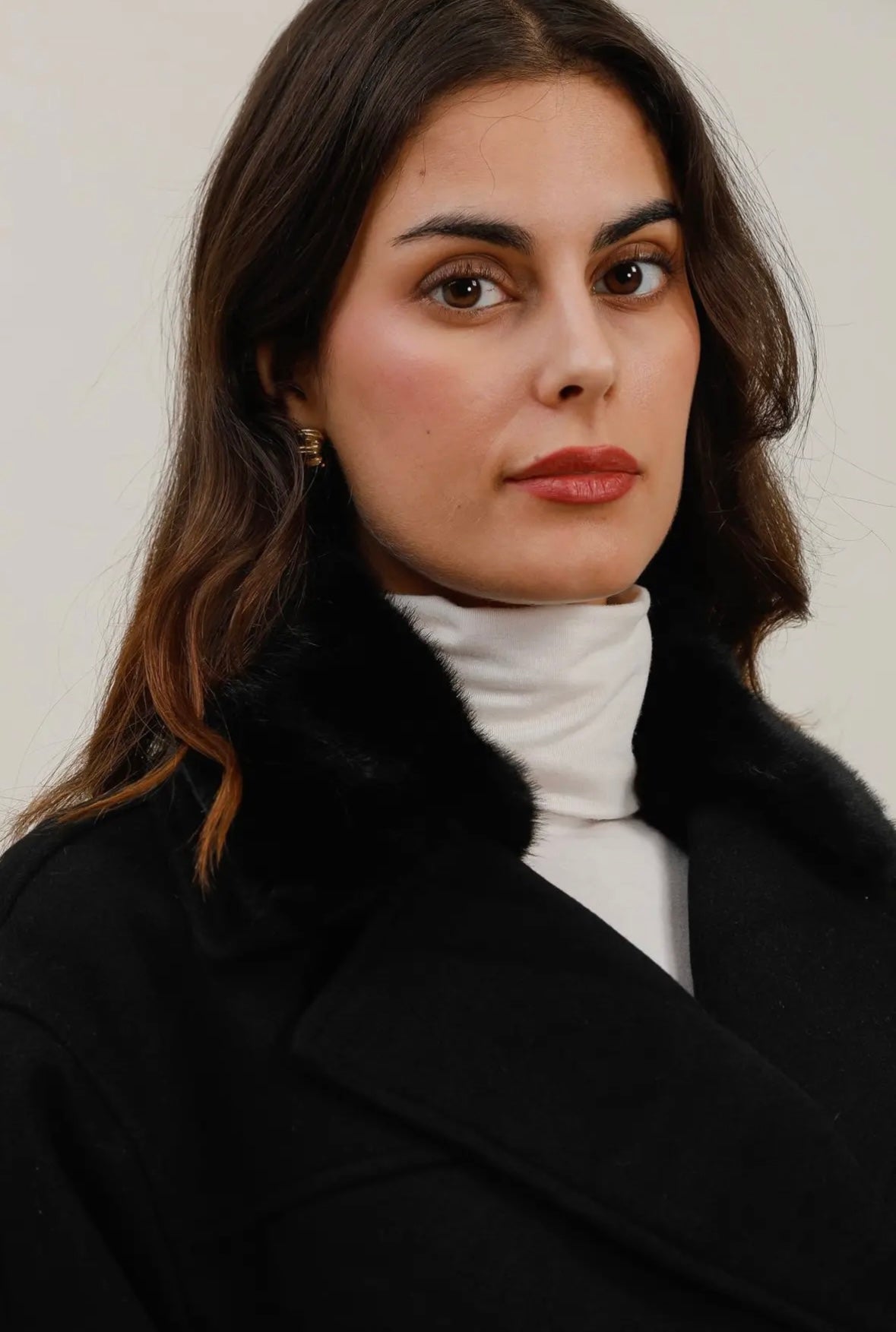 Double breasted coat in black