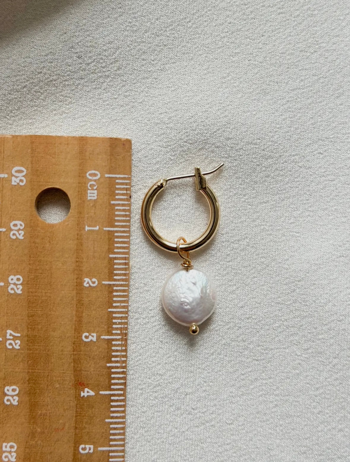 18K Gold Mother of Pearl Heart Huggie Earrings