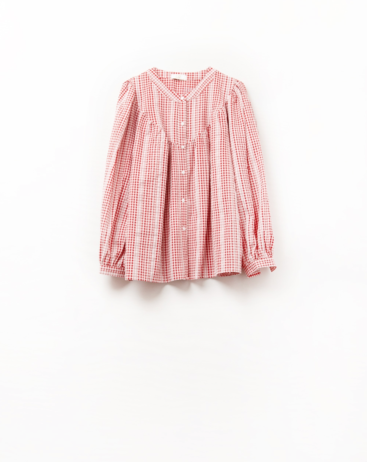 Gingham Shirt in Red and White