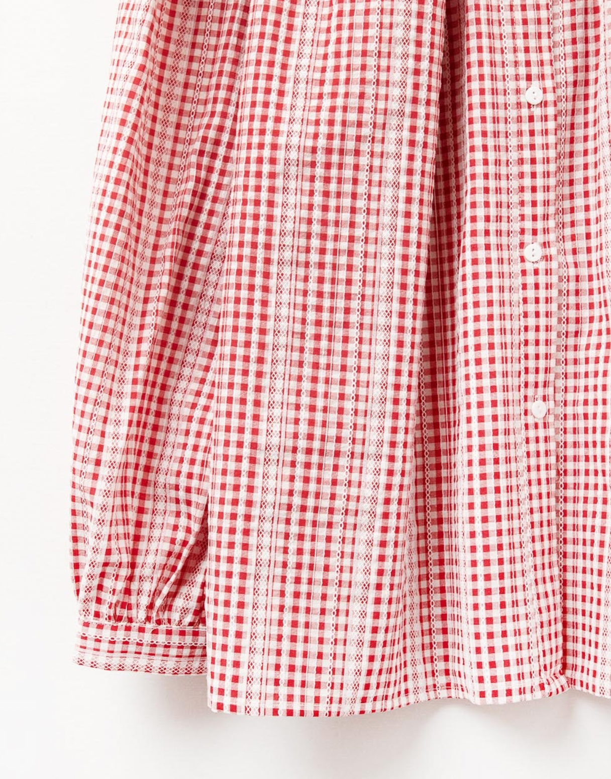 Gingham Shirt in Red and White