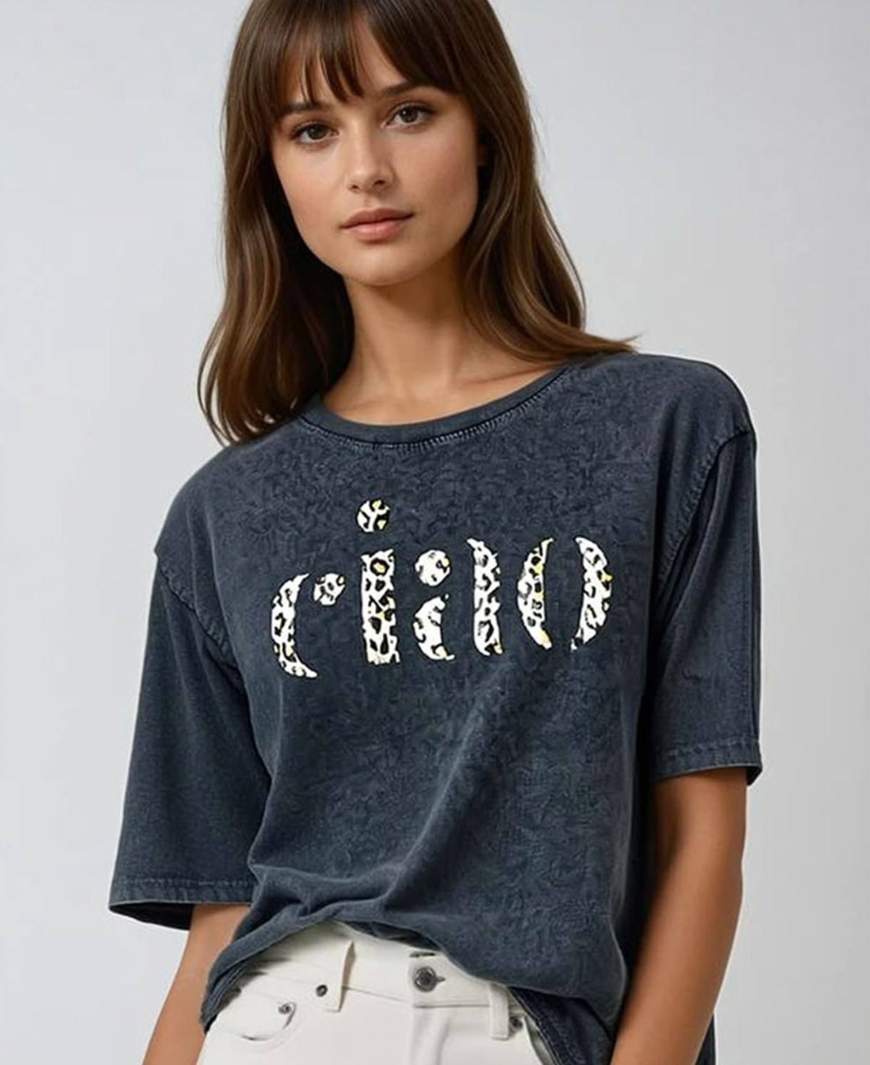 Relaxed Ciao T-shirt in Stonewashed Black