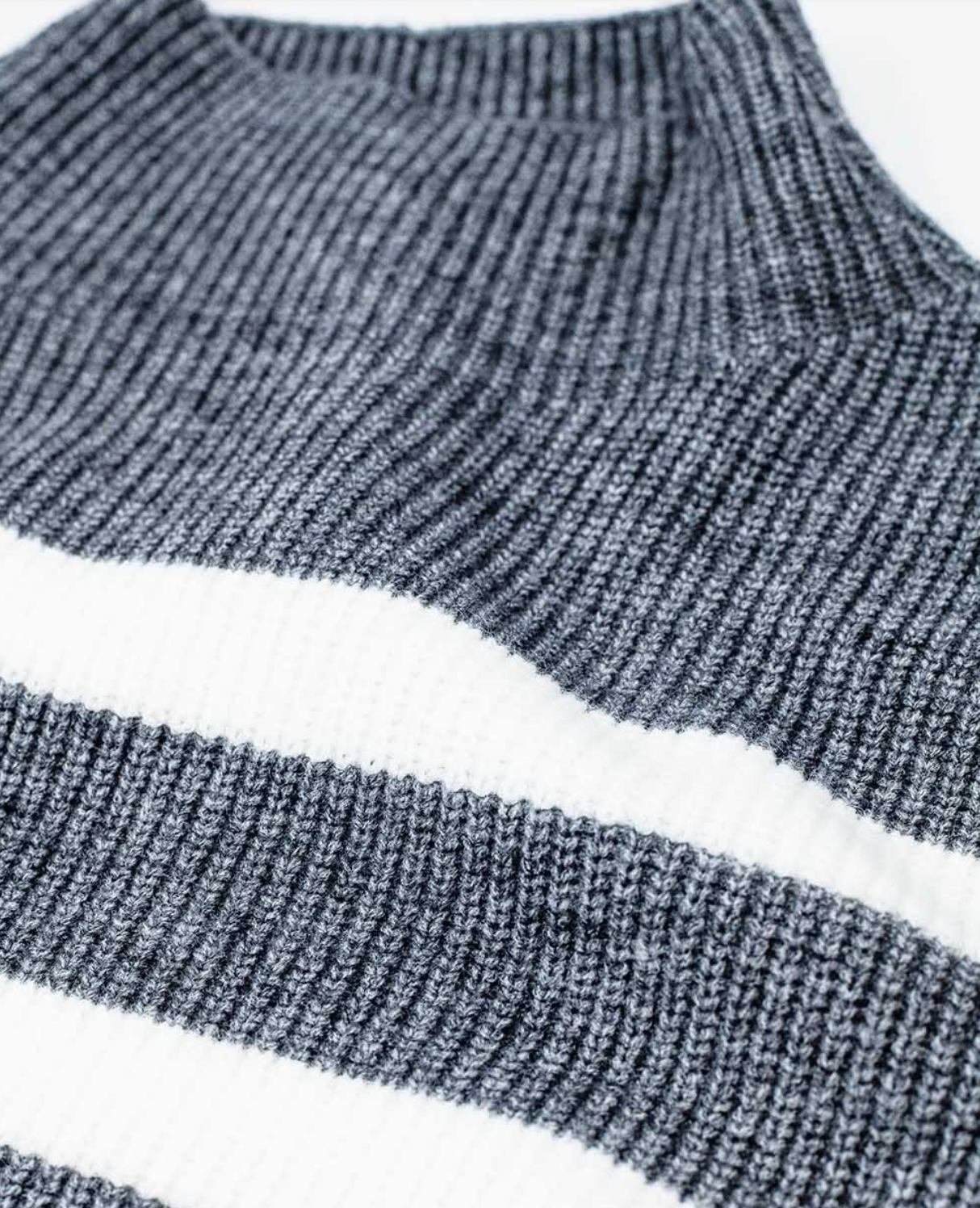 Grey and Cream Stripe Jumper