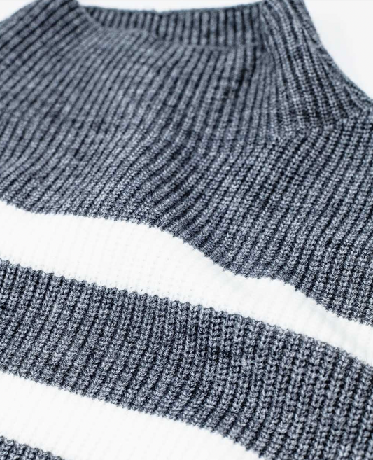 Grey and Cream Stripe Jumper