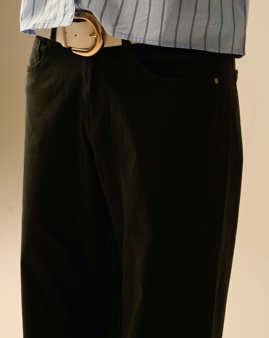 Straight Trousers in black