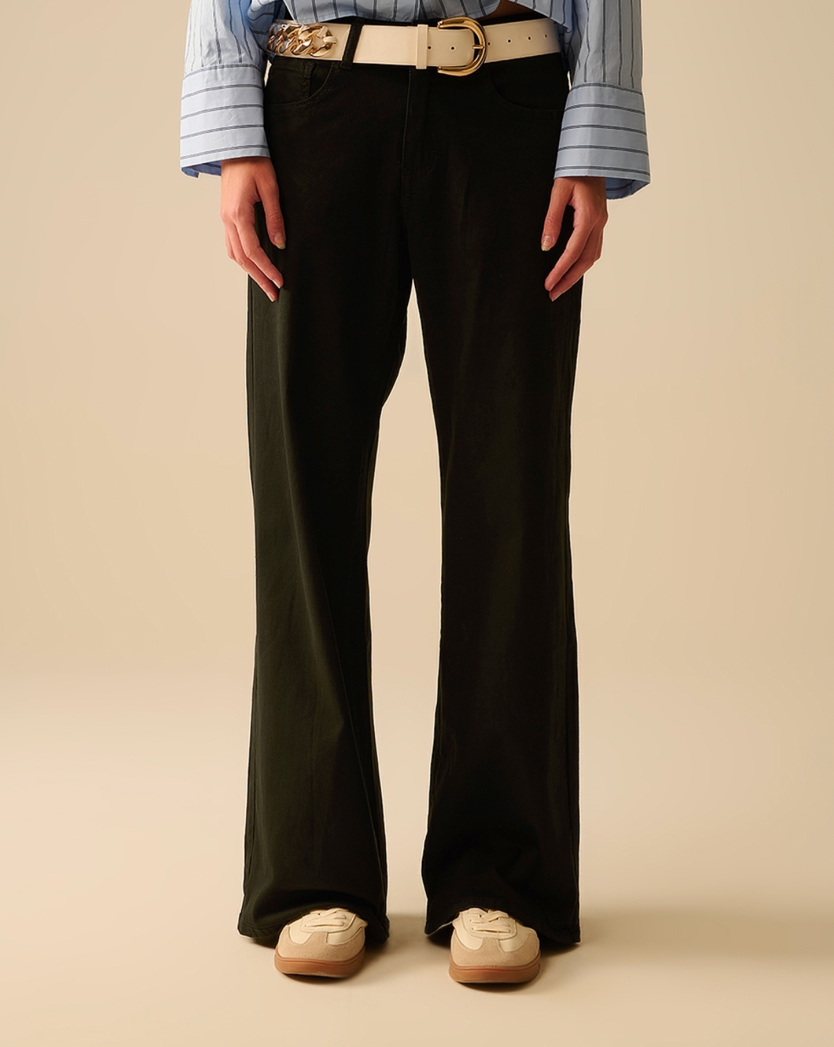 Straight Trousers in black