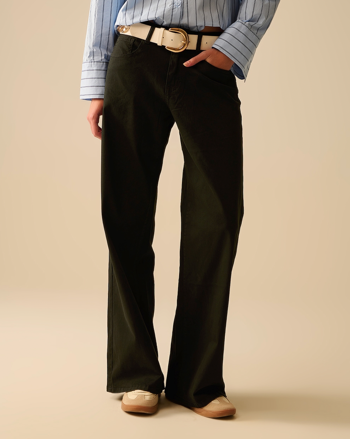 Straight Trousers in black