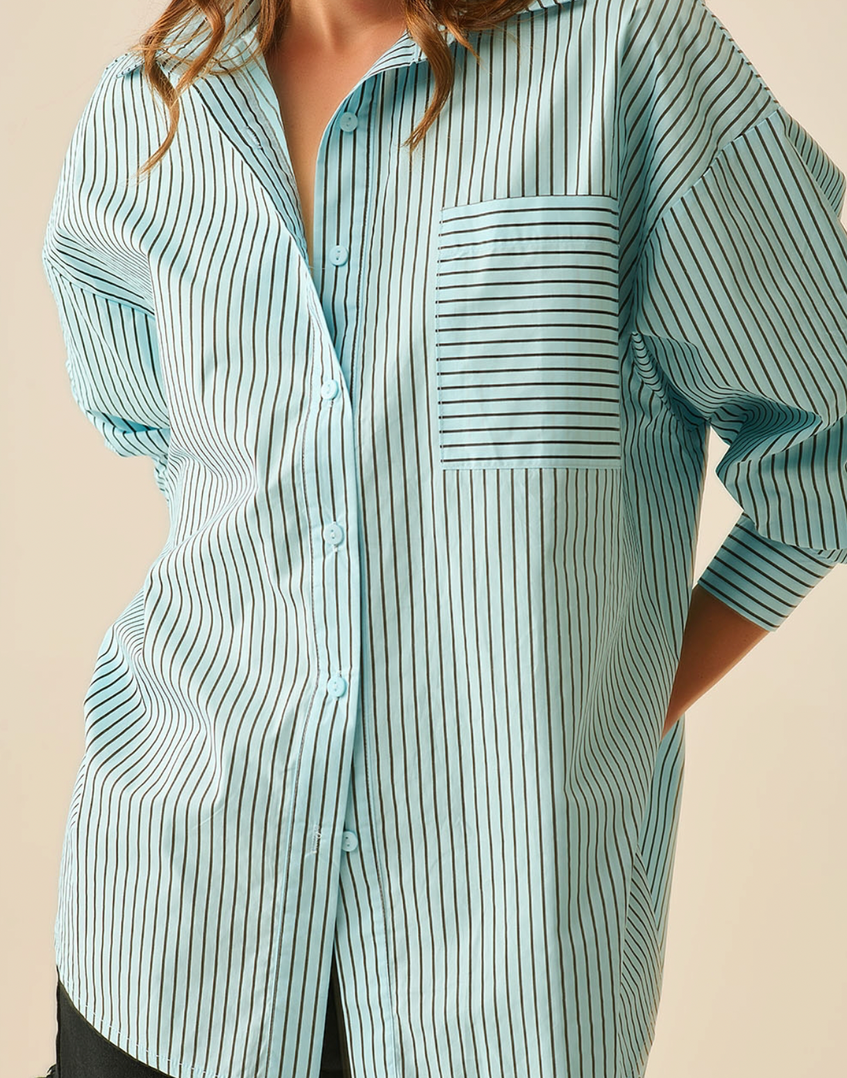 Striped Shirt in Black and Blue