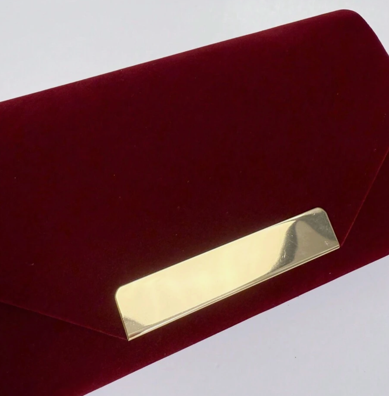 Suede Clutch in Burgundy