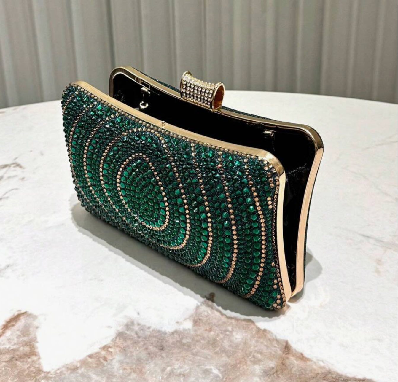 Embellished Clutch Bag in Green