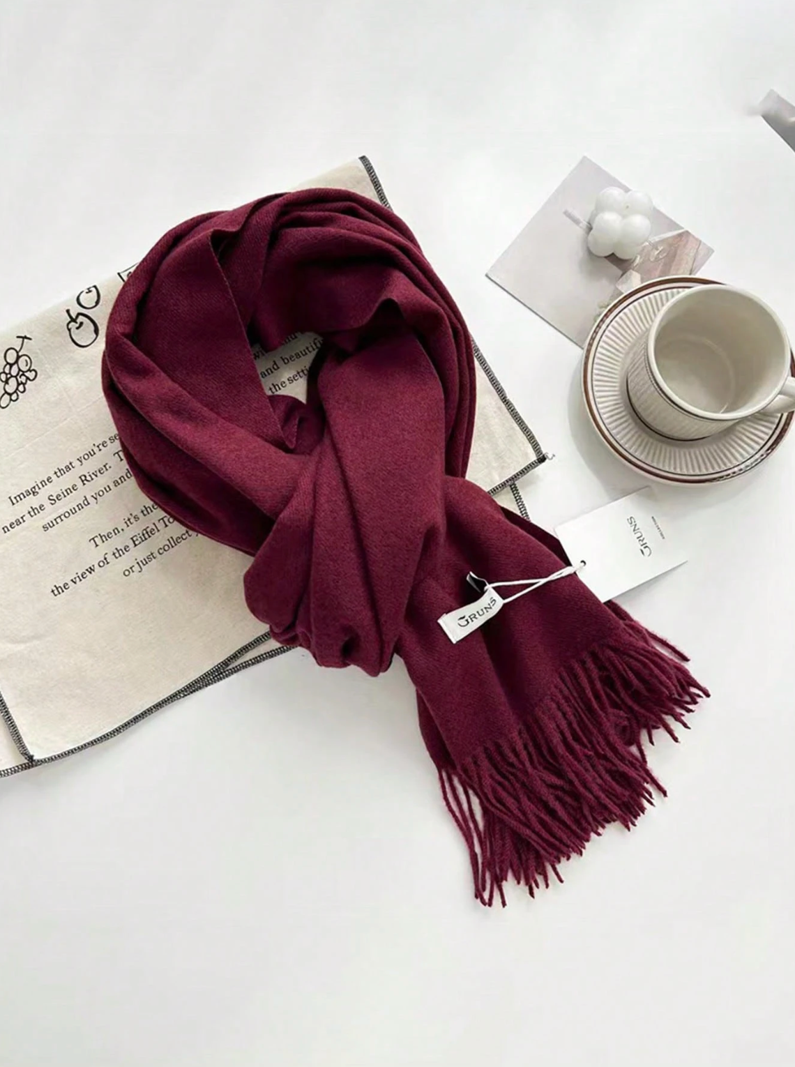 Soft Knit Scarf in Burgundy