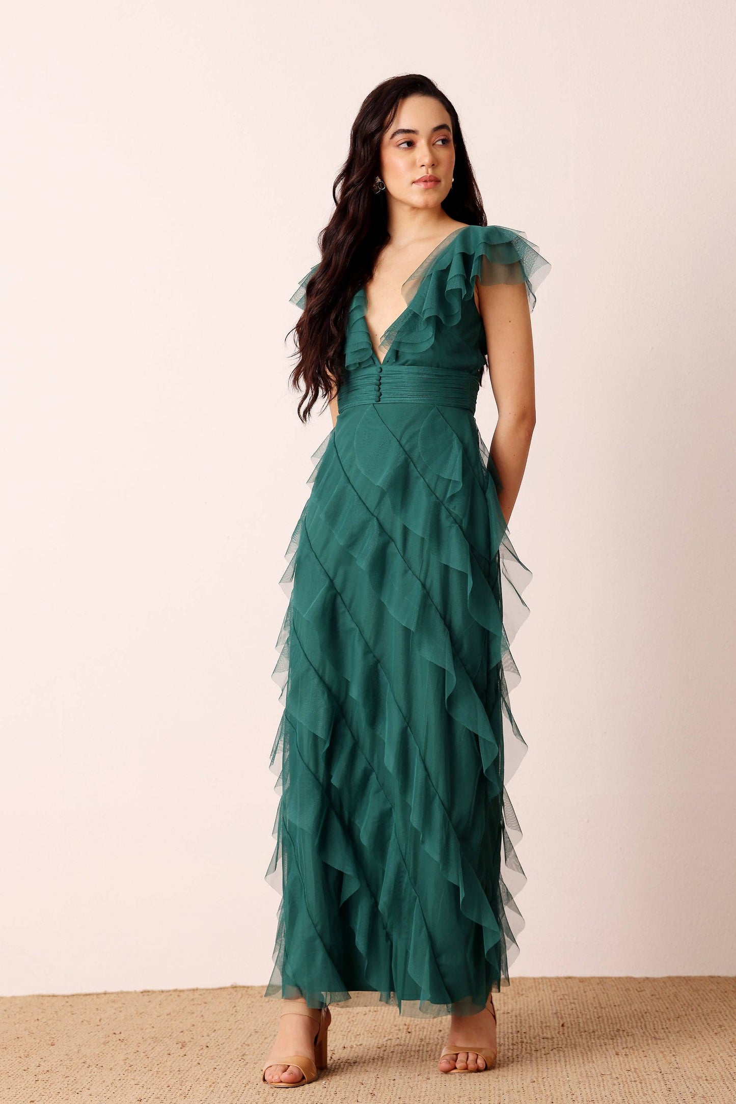 Carpathia Maxi Dress in Emerald Green