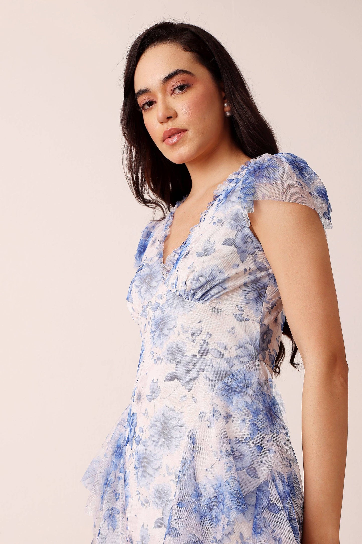 Melody Maxi Dress in Blue Floral