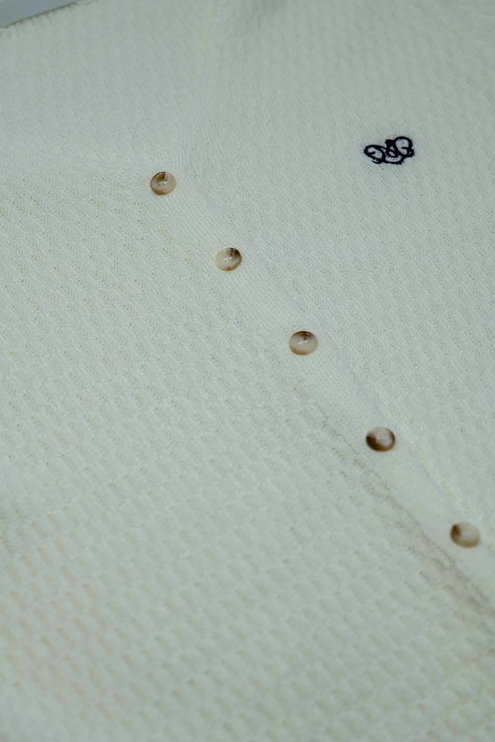 Cardigan with Button Front in White