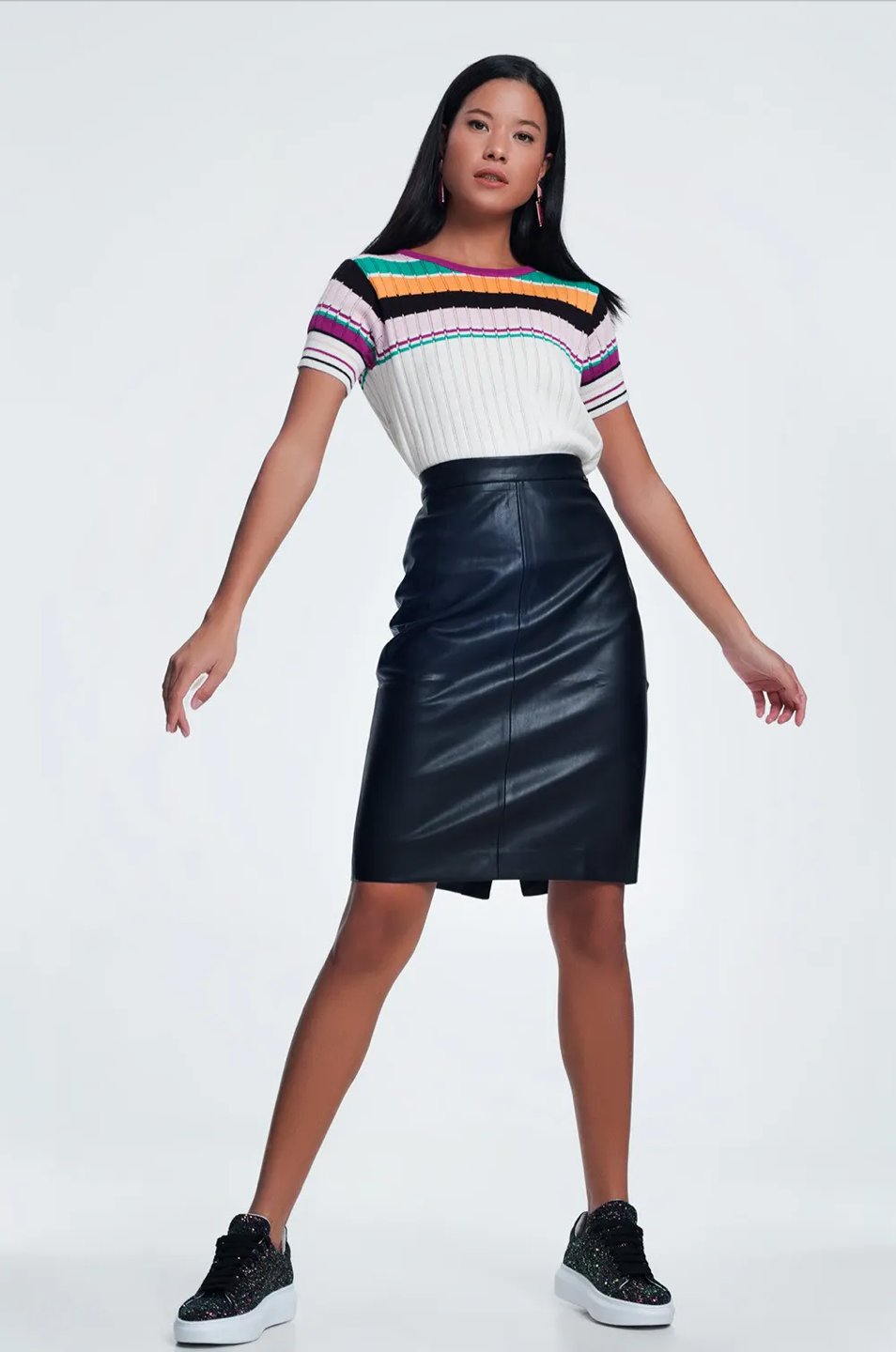 Faux Leather Pencil Skirt