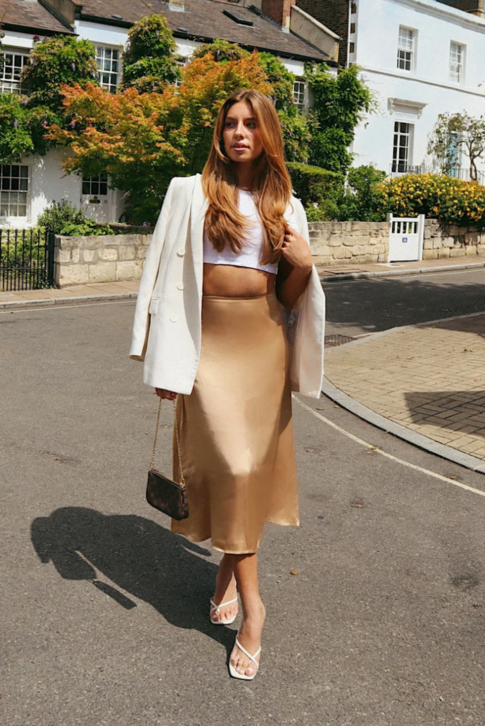 Gold online slip skirt