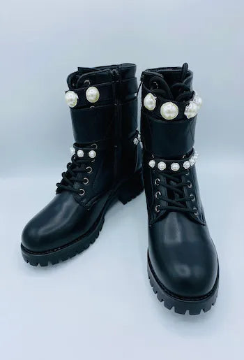 Pearl black boots sale