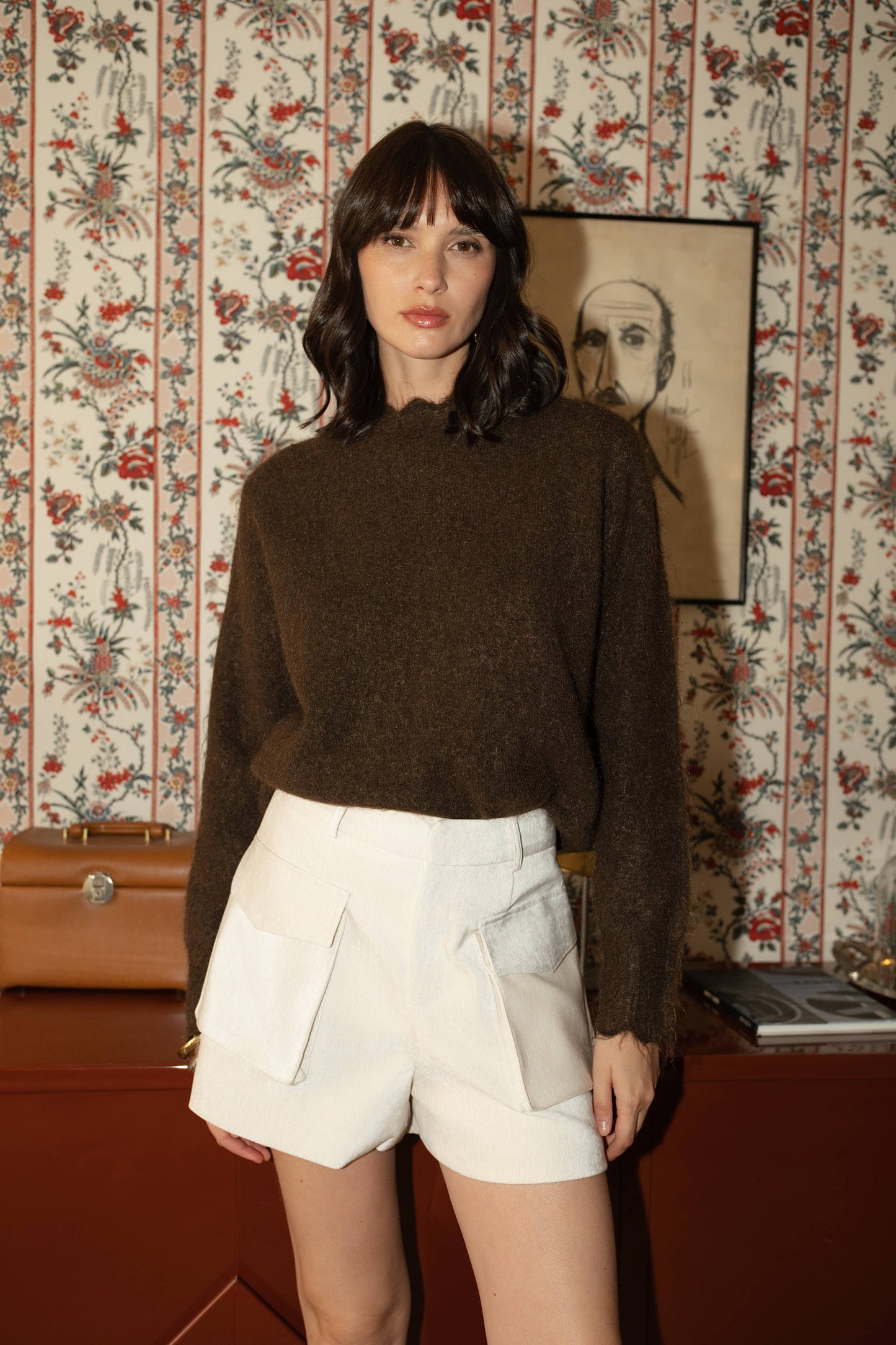 Soft wool sweater in Coffee