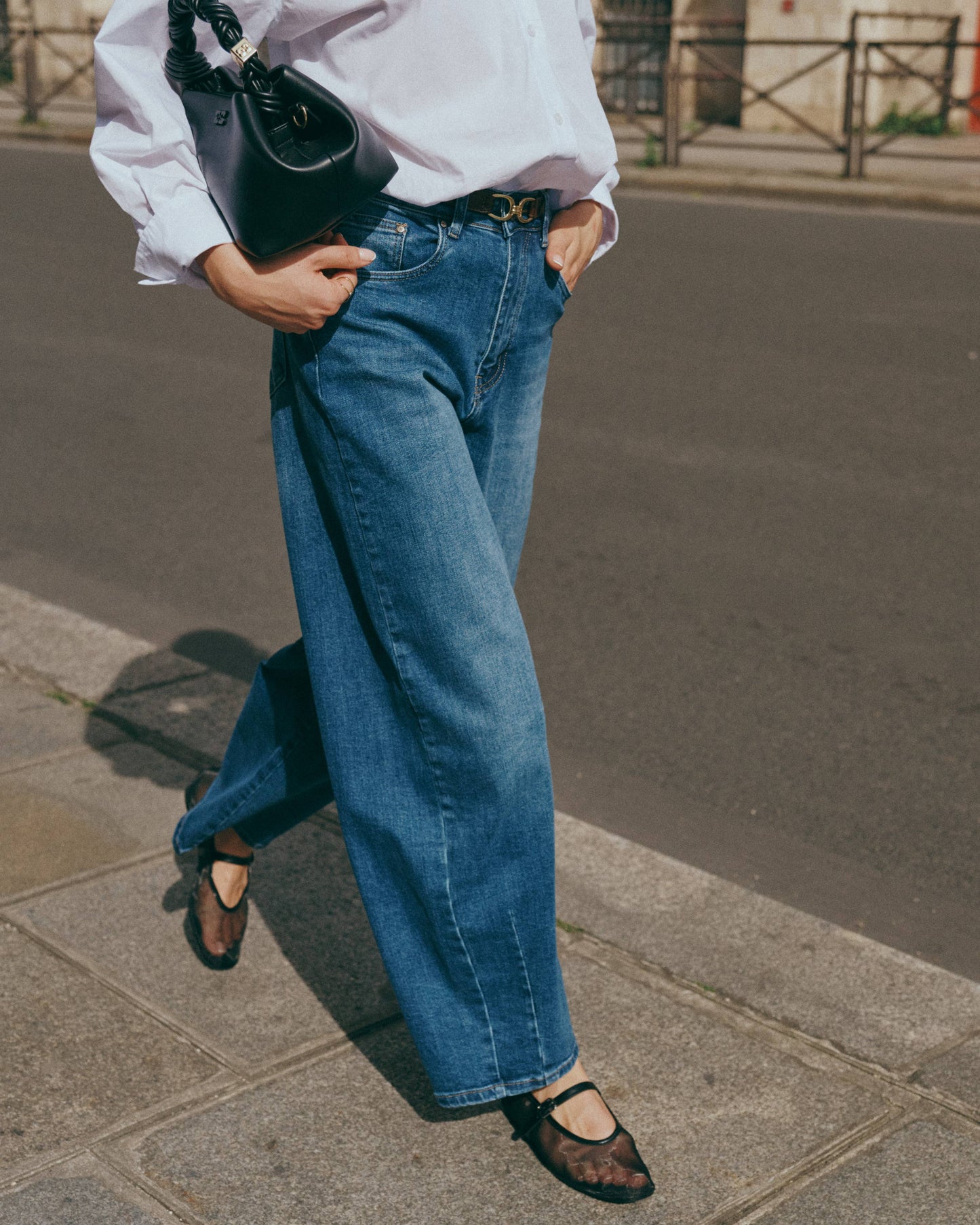 Women's Barrel Jeans "Louisa" - Ana & Lucy: Dark blue