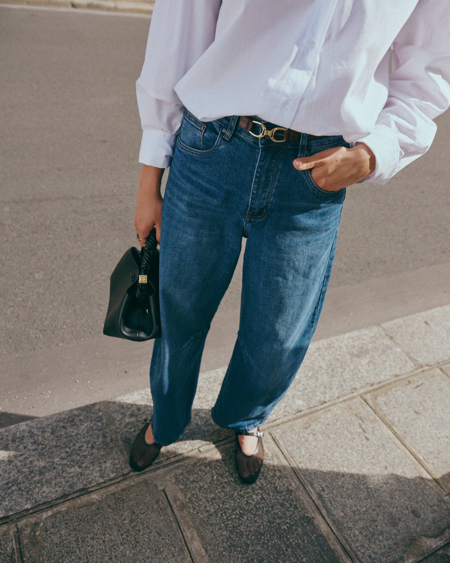 Women's Barrel Jeans "Louisa" - Ana & Lucy: Dark blue