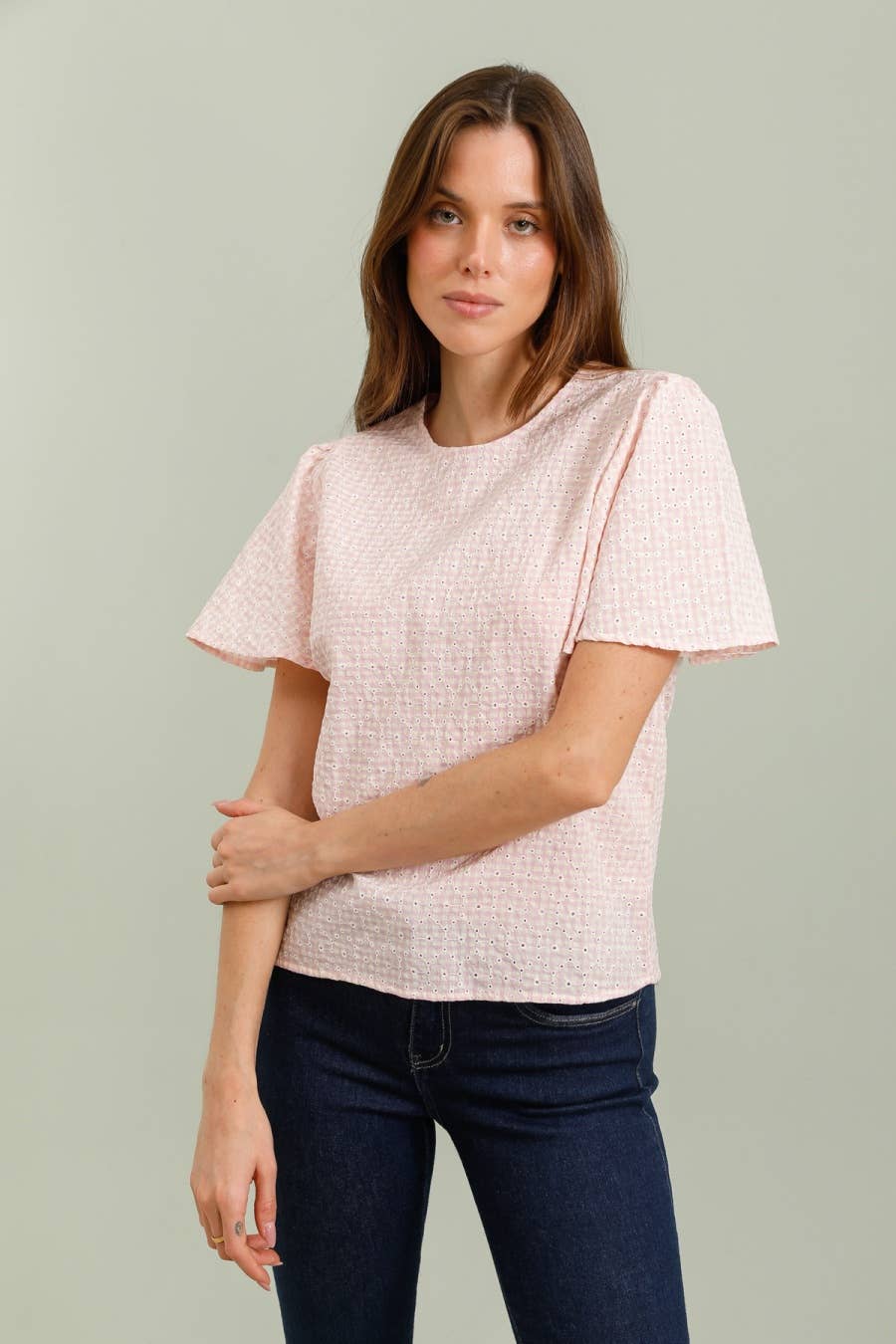 Gingham top in Violet