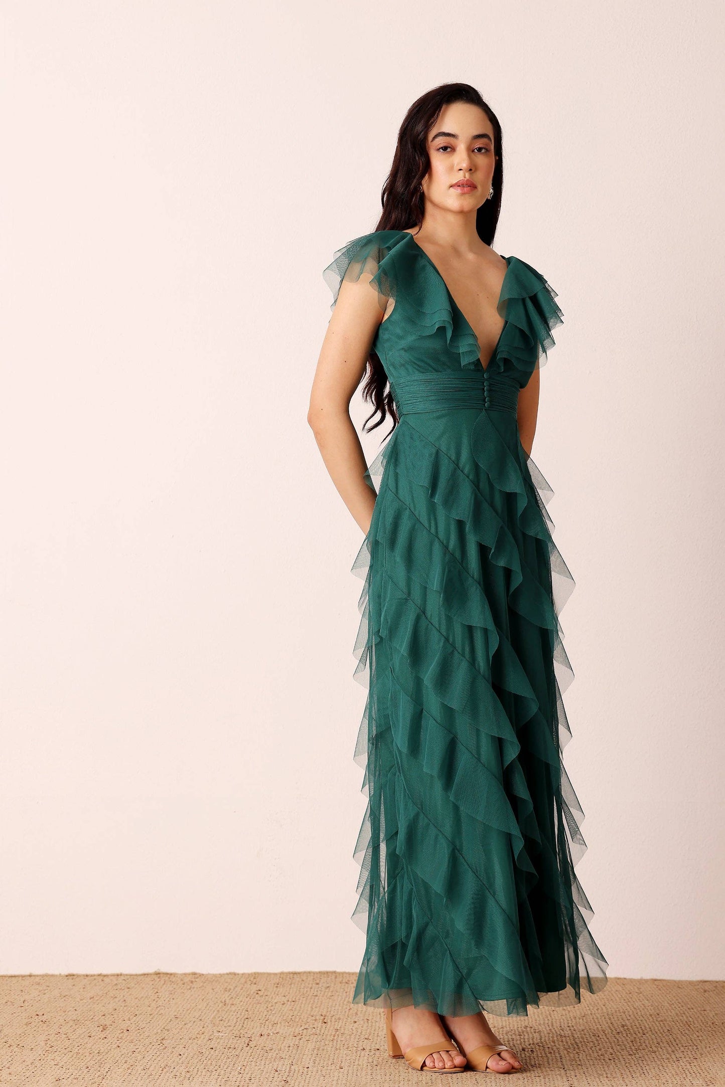 Carpathia Maxi Dress in Emerald Green