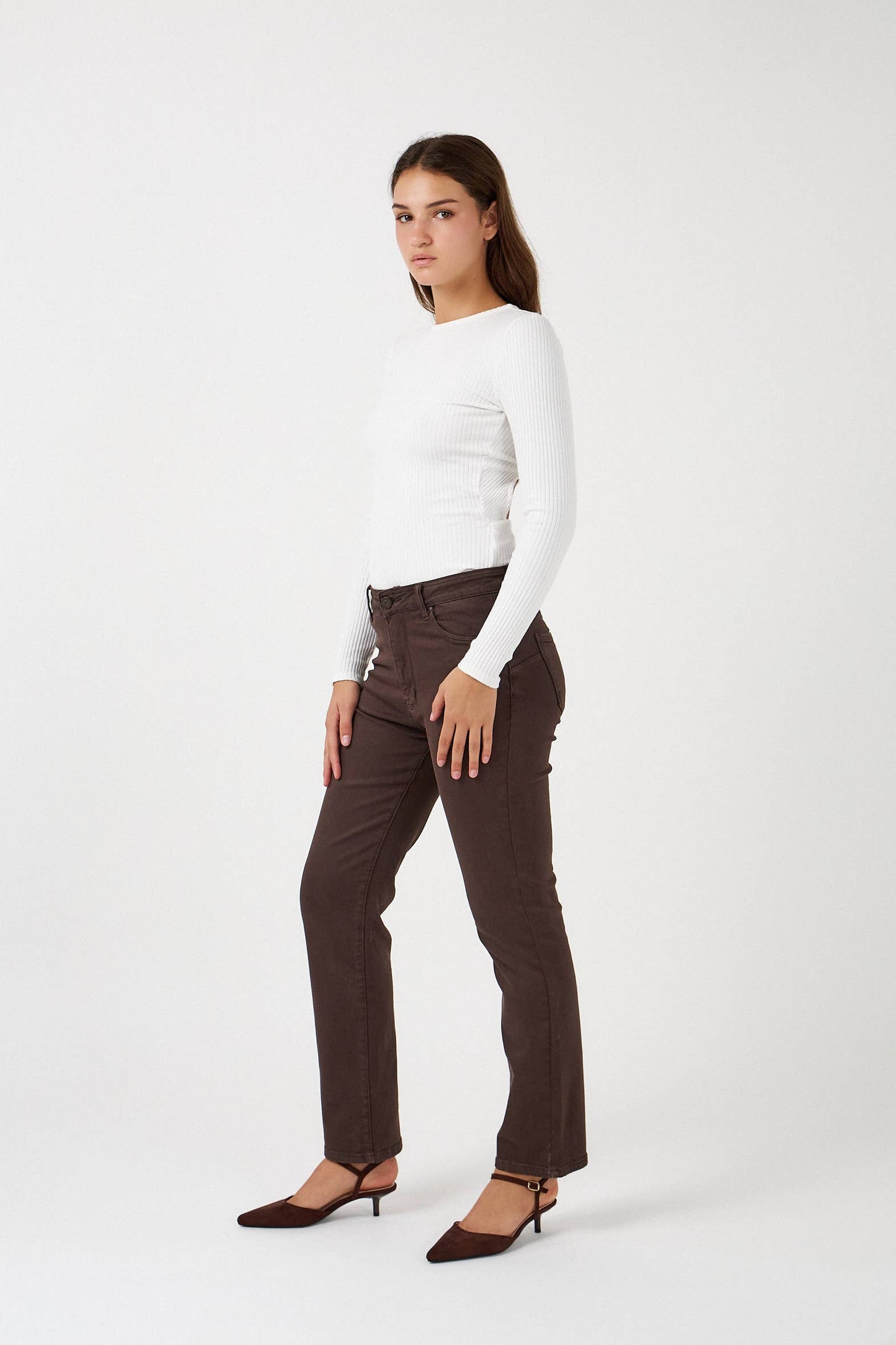 Elia Straight Jeans - Ana & Lucy: Dark brown