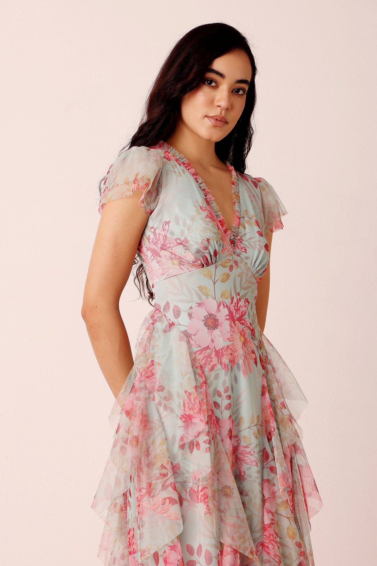 Melody Maxi Dress in Mint Floral