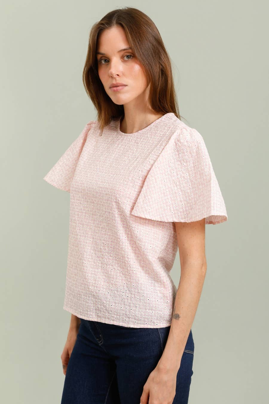 Gingham top in Violet