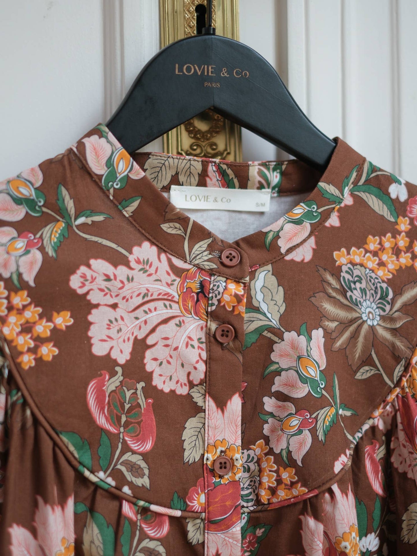Blouse in Floral Brown