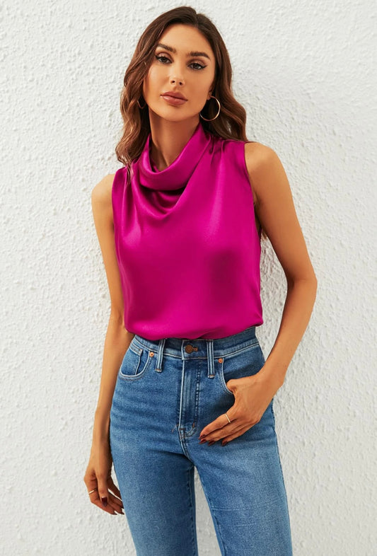 Satin Sleeveless Blouse