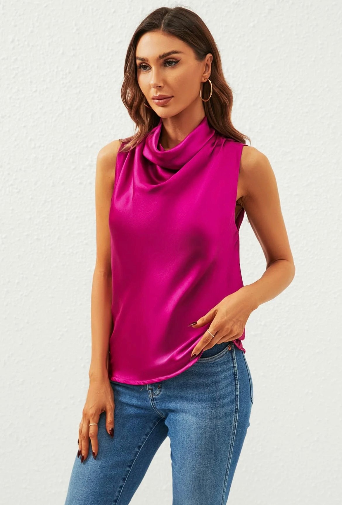 Satin Sleeveless Blouse