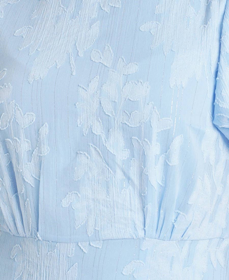 Blue Jacquard Midi Dress