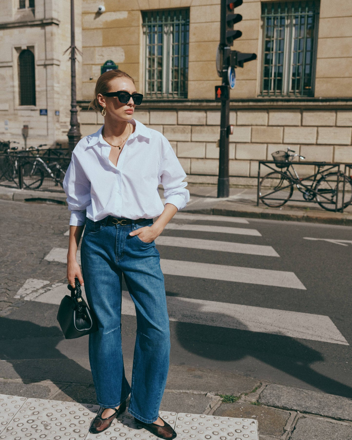 Women's Barrel Jeans "Louisa" - Ana & Lucy: Dark blue
