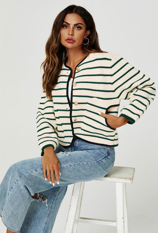 Knitted stripe Cardigan