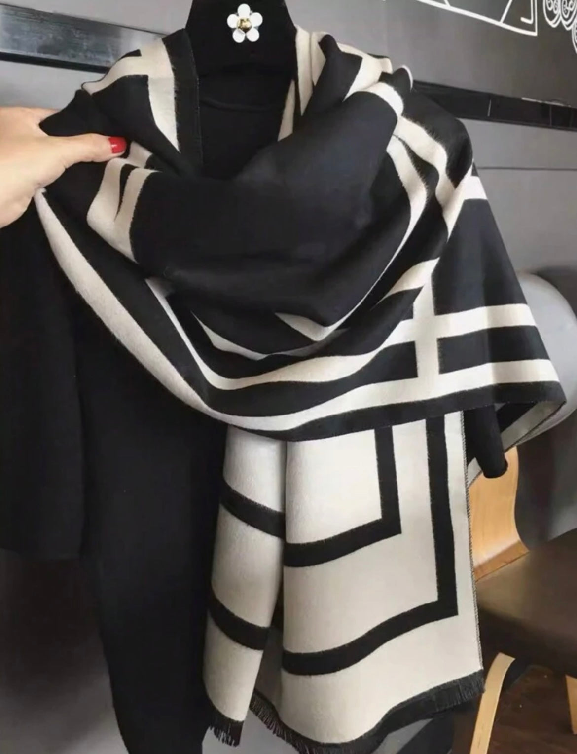 Black and Cream Scarf
