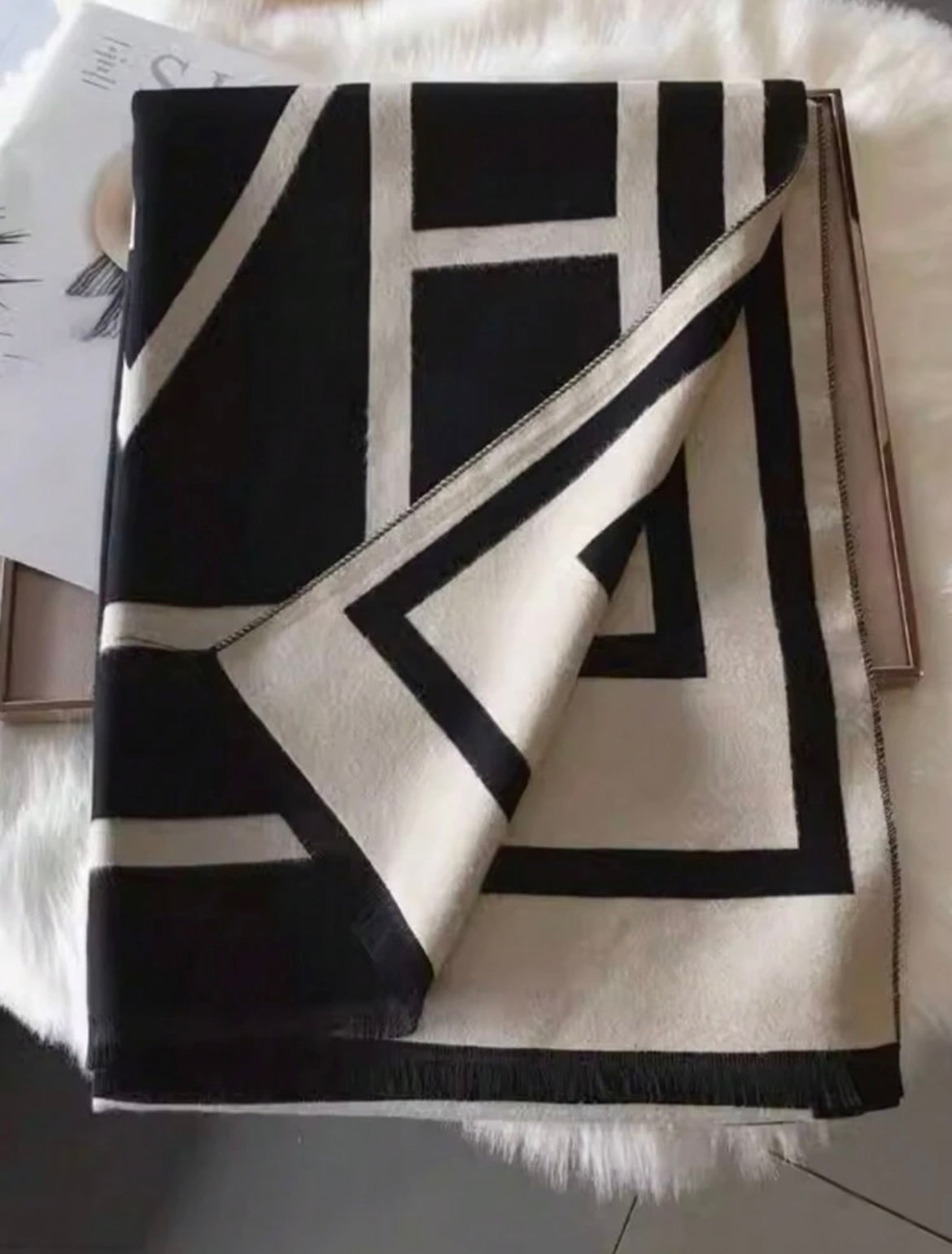 Black and Cream Scarf