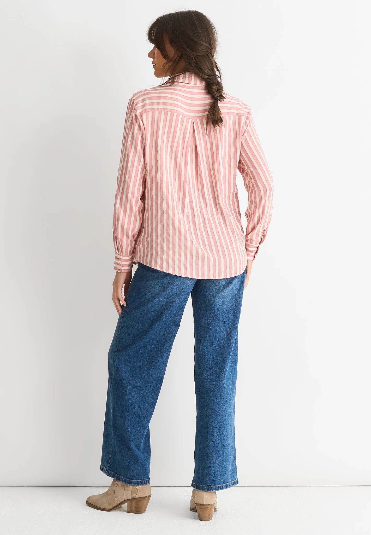 Blush Striped Oversized Shirt